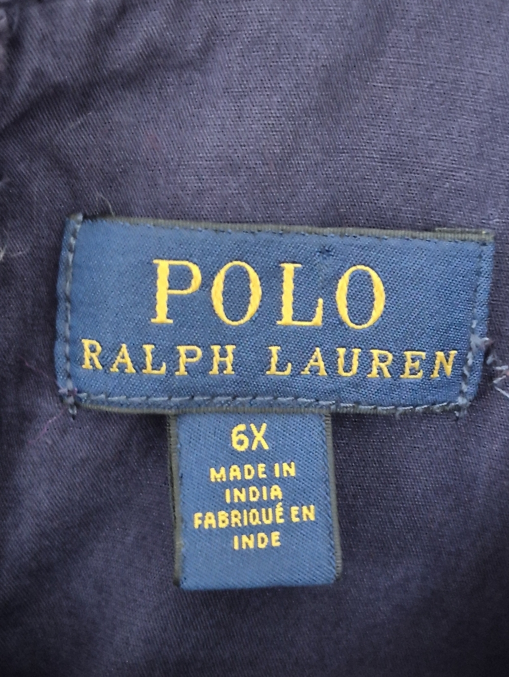 Polo Ralph Lauren Girls Navy Eyelet Cotton A-Line Dress, Flutter Sleeve, Lined, - Picture 4 of 7
